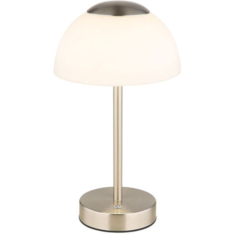 Dimmbare Akku Tischleuchte SARIMA per USB aufladbar, Silber, Höhe 31cm