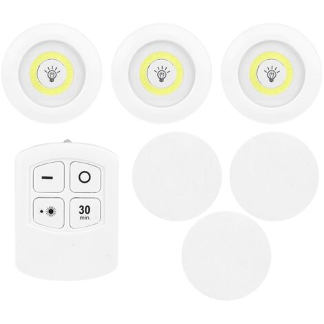 Dimmbare COB-LED-Unterbauleuchte mit Fernbedienung für Küchenschränke und -regale – Weißes ABS, 9 cm x 3