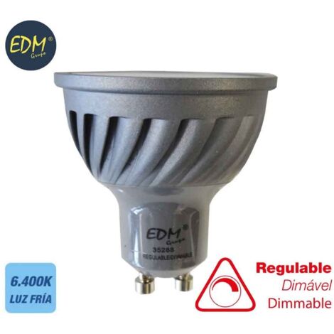 Dimmbare dichroitische LED-Glühbirne gu10 6 W 500 lm 6400 K Kaltlicht ø5 x 5,5 cm EDM