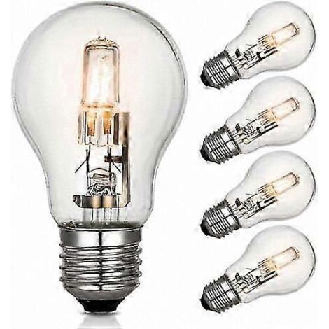 Dimmbare E27-Halogenlampe, 42 W, warmweiß (2700 K), Edison-Schraubsockel, 624 lm, energiesparend, 220–240 V, 5er-Pack