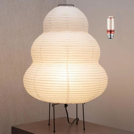 Dimmbare japanische Reispapierlaterne, Stehlampe, Tischlampe 3000-6000K, stufenlose Helligkeitsregelung, EU-Stecker
