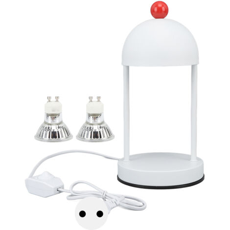 Dimmbare Kerzenwärmerlampe, Duftwachslaterne mit 2 Glühbirnen, 110–220 V, Weiß, EU-Stecker