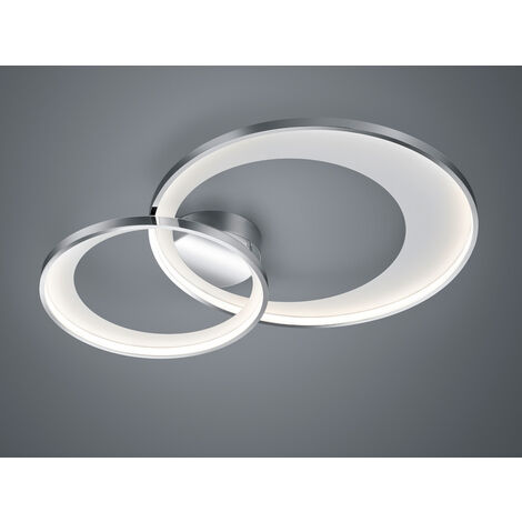 Dimmbare LED Deckenleuchte GRANADA in Silber Chrom, Breite 85cm