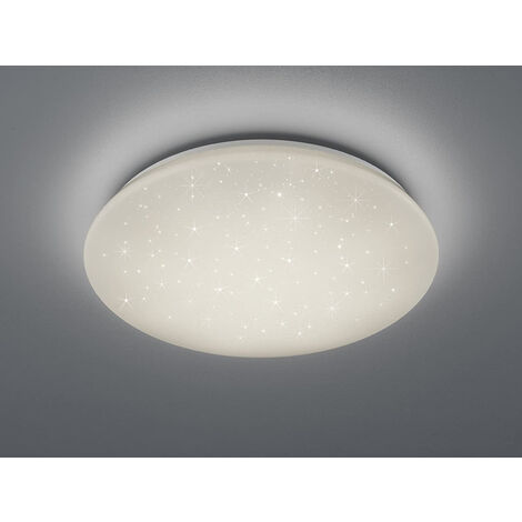 Dimmbare LED Deckenleuchte POTZ Sternenhimmel Kunststoff Weiß Ø 50cm IP44