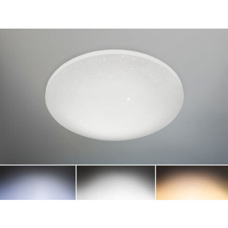 Dimmbare LED Deckenleuchte SILMA mit Fernbedienung & Sternenhimmel Ø 40cm