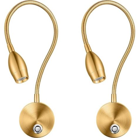 Dimmbare LED-Leselampe, Wand- und Nachttischlampe, flexibler Schwanenhals mit Touch-Dimmer, 3 Farbmodi, 2er-Set