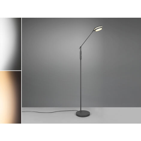 Dimmbare LED Stehleuchte FRANKLIN schwenkbar, Höhe 133cm, Anthrazit