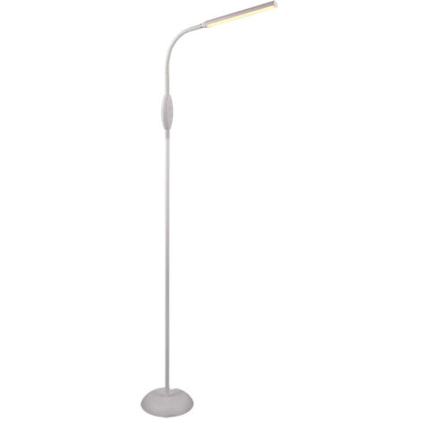 Dimmbare LED Stehleuchte TORO Schwanenhals, Weiß, Höhe 145cm