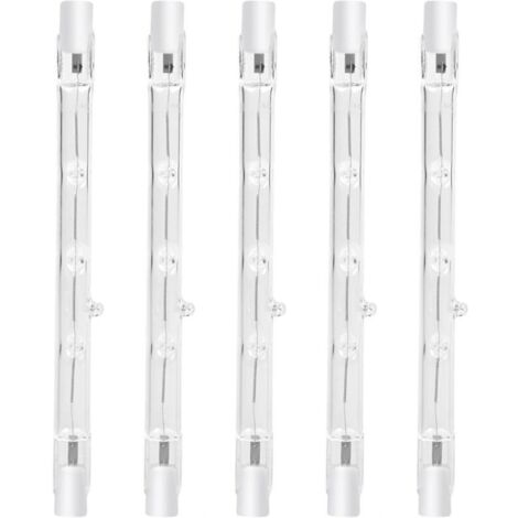Dimmbare R7s-Halogen-Stiftlampe, 100 W, 118 mm, warmweiß 2800 K, R7s, linearer Strahler 1500 lm, AC 220–240 V (5 Stück)