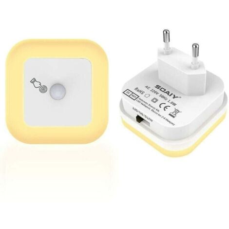 Dimmbares LED-Nachtlicht mit Bewegungsmelder, Steckdosen, stufenlos einstellbarer Helligkeit, 3 Modi (Auto/Ein/Aus), Orientierungslicht, ideal für Kinderzimmer, warmweiß