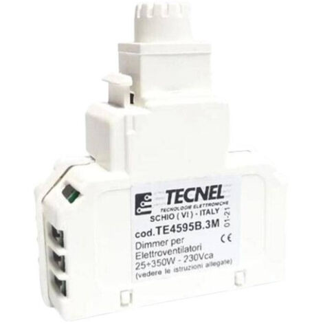 Dimmer Deviatore Ventilatori 25-350W/230V Bianco ( TECNEL cod. TE4595B.3M )