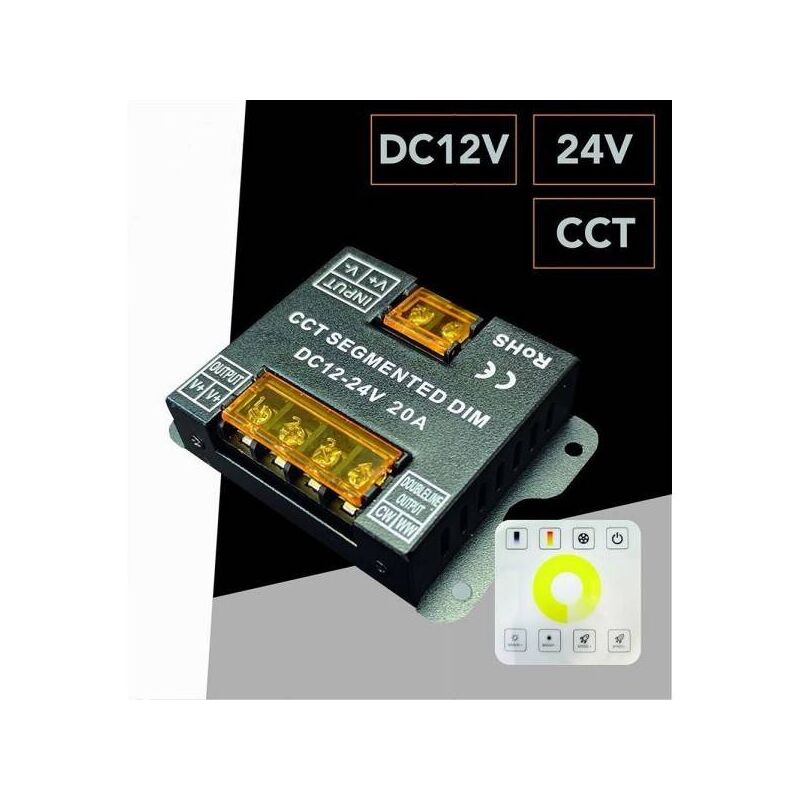 Image of Trade Shop - Dimmer Driver Cct Per Strisce Led Controller Telecomando Rf Dc 12-24v Rf-86-cct