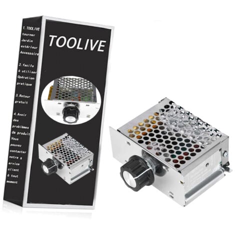 DECKON Dimmer für 220-V-Motor, 4000-W-Wechselspannungsregler, Geschwindigkeitsregler für Elektromotor-Dimmer, einstellbarer Spannungsbereich von 10 V bis 220 V
