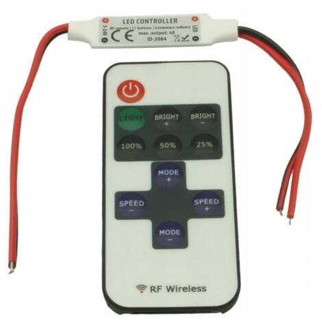 Dimmer LED RF 72W mini + telecomando per strisce LED cavo