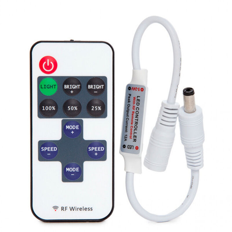 

Dimmer Mini Tira LED Mando a Distancia 5-24VDC ► 30/144W (TB-RFMINI-01)