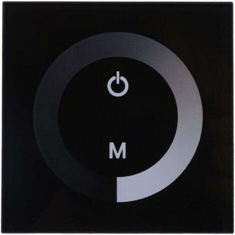 Dimmer per luci, Fydun Pannello touch LED dimmerabile Interruttore dimmer monocolore Controller a parete Pannello touch Barra luminosa LED DC 12V-24V Silenzioso (nero)
