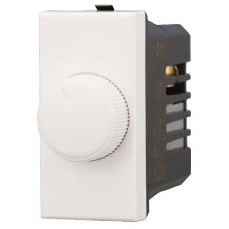 Dimmer regolatore a manopola compatibile Bticino Axolute per carichi resistivi 100W-1000W colore bianco Ettroit AB1301
