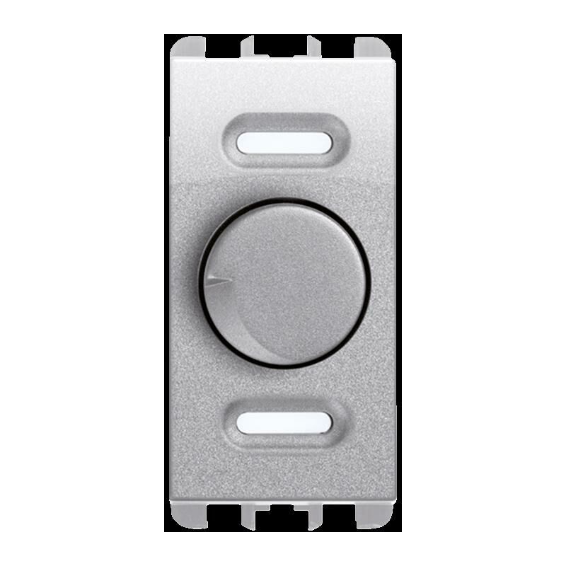 Image of Dimmer rotativo e deviatore push-push 1 modulo alluminio Urmet 10533al