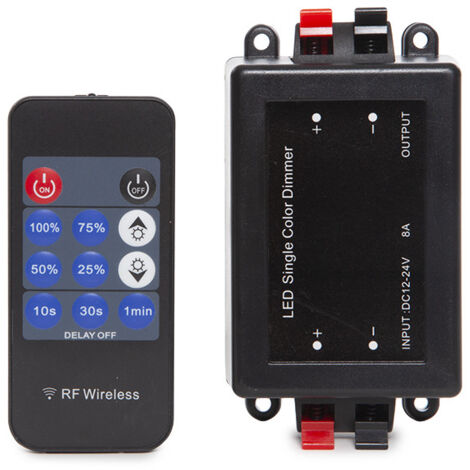 Dimmer Tira LED Mando a Distancia 12-24VDC ► 96/192W Multifunción