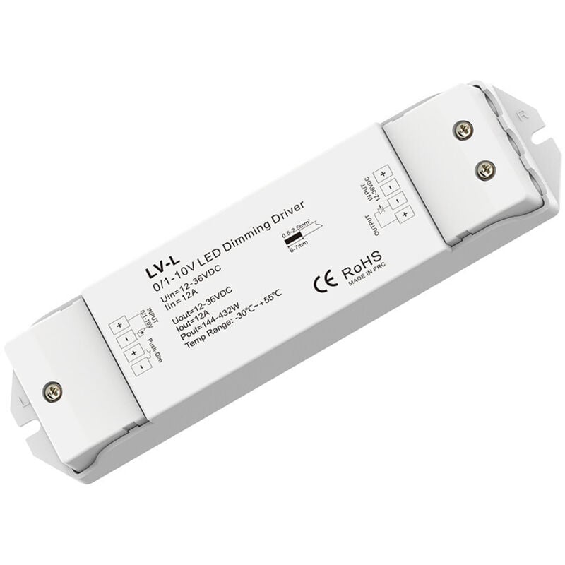 Dimming driver - Variateur de Lumière DC12/36V 12,5A IP20 Blanc 175x45x27mm
