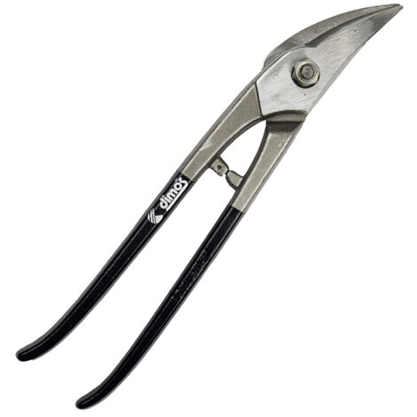 Dimos – Cisaille à tôle 270mm bichantourneuse – Coupe droite et courbe à droite – Acier forgé pour découpe précise – Butée anti-pincement des doigts
