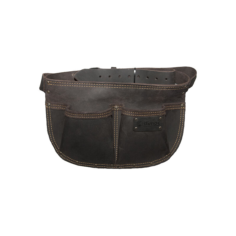 Image of Dimos - tasca rotonda in pelle con borchie, cintura e 2 scomparti - 205736