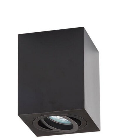 Dimovo Plafonnier en saillie Downlight Spot Plafonnier en saillie Carré 1x GU10 Noir