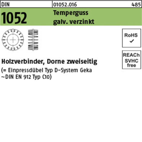 DIN 1052 Holzverbinder GT Typ D, gal Zn, zweiseitig, 50 ÜH gal Zn S 50 Stk