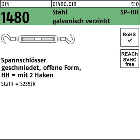 DIN 148 Spannschlösser Stahl SP HH M 10 galvanisch v