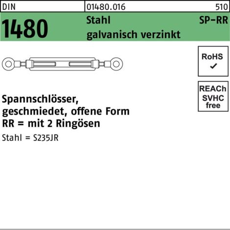 DIN 148 Spannschlösser Stahl SP RR M 6 galvanisch ve