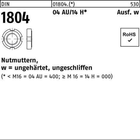DIN 180 Nutmutter 14 H M 16 x 1,5 S 10 Stk