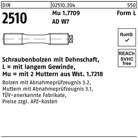 DIN 2510 m.Dehnschaft/2Muttern