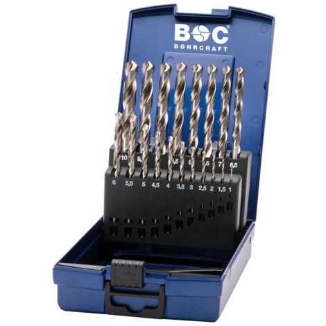 DIN 338 N HSS-G Jeu de mèches, boîte ABS KG10 //1-10x0.5/19 pièces  Bohrcraft 11201330019