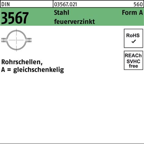 DIN 3567 Stahl A 220 NW 200 feuerverzinkt Rohrschellen-Hälften tZn S