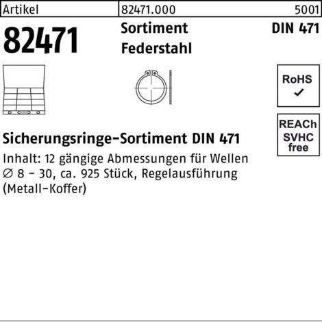 DIN 471 S Sicherungsringe Sortiment Stahl Sicherungsringe S