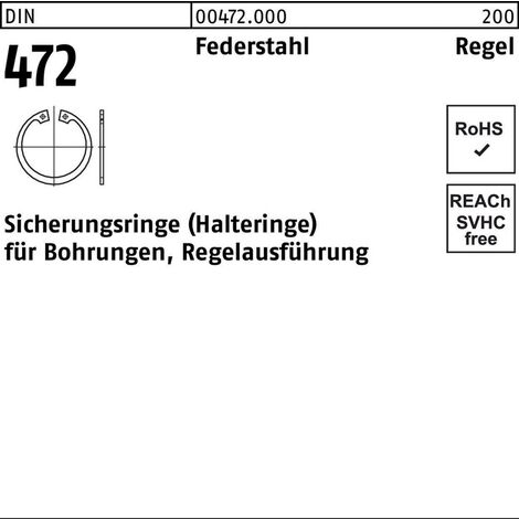 DIN 472 Sicherungsringe Federstahl 200 x 4 S