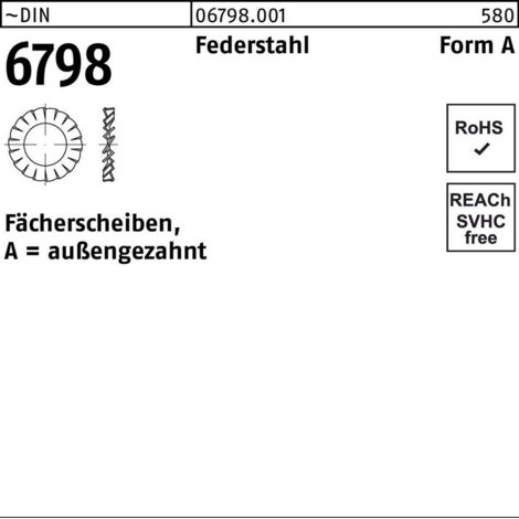 DIN 6798 Fächerscheiben Federstahl A 8,4 S 2000 Stk
