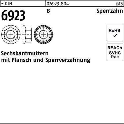 DIN 6923 8 M 6 mit Sperrverzahnung S 1000 Stk