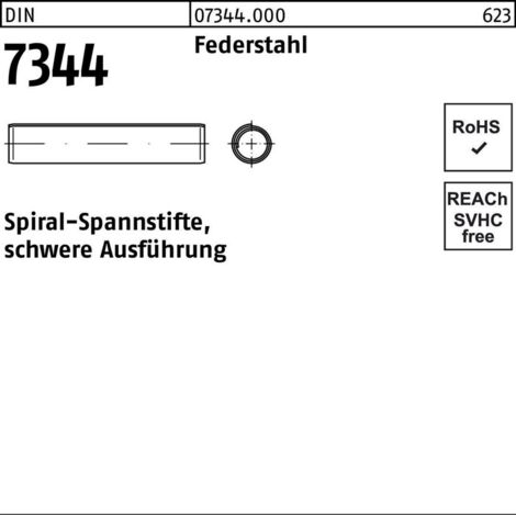 DIN 7344/ISO 8748 Spiral-Spannstifte, schwere Ausführung Federstahl 4 x 20 S 500 Stk