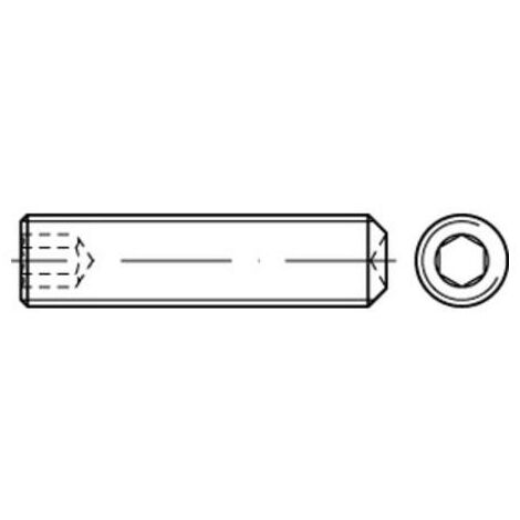 DIN 916/ISO 4029 Gewindestift VG M10x20 Edelstahl A4 blank ISK m. Ringschneide 100 Stk