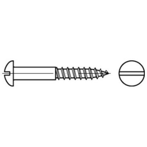 DIN 96 Halbrund-Holzschraube 6x60 Edelstahl A2 blank Schlitz 100 Stk