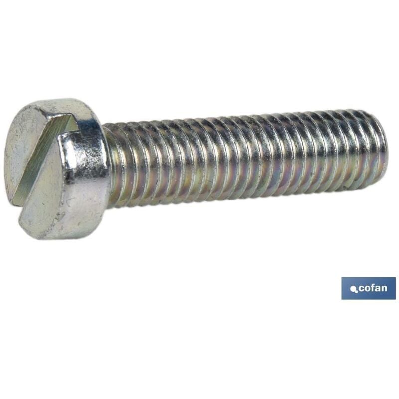 Din-963 c-6 m-4 x 40 z caja 500 unid. , Tornillo métrico avellanado DIN-963 zincado, mortaja ranurado. Medidas desde M-3 hasta M-12 - Cofan