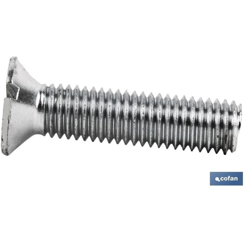 Cofan - din-963 c-6 m-3 x 25 z caja 500 unid. , Tornillo métrico avellanado DIN-963 zincado, mortaja ranurado. Medidas desde M-3 hasta M-12