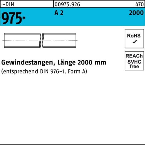 DIN 975 Gewindestange VG M8x2000 Edelstahl A2 blank