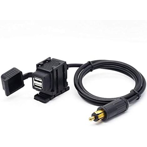 DIN Hella 2,1 A Motorrad Dual USB Ladegerät Steckdose Netzteil mit 1,8 m Kabel für Telefon/iPhone/GPS-Navigation