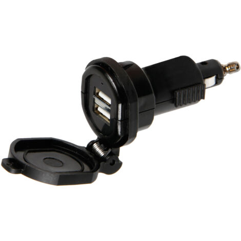 Din-Tech, caricabatteria Din 2 porte Usb - Fast Charge - 2700 mA - 12/32V