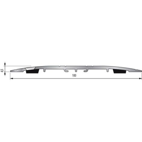 Dinac – Couvre-joint de sol biseauté adhésif aluminium anodisé 3000 x 100 mm – Finition naturelle pour pose rapportée – Sans ressaut