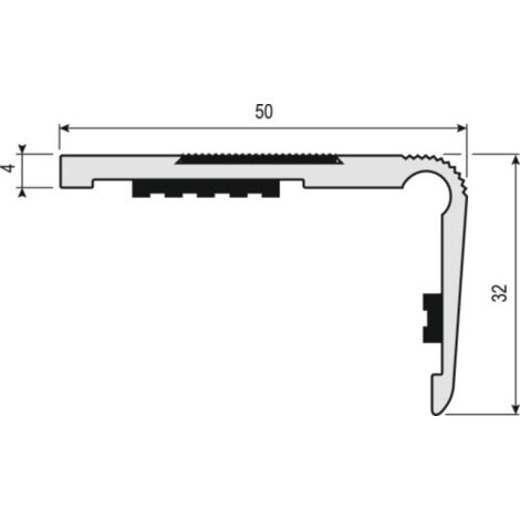 Dinac – Nez de marche en aluminium anodisé 3m – Bande antidérapante Carbo anthracite – Pour espaces à trafic intense – Installation encastrée ou rapportée