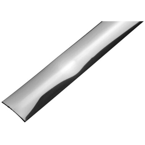 Dinac – Seuil de porte adhésif inox brillant 30mm – Longueur 930mm – Épaisseur 10/10ème – Pour différences de niveau jusqu'à 3mm