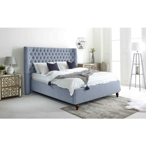Dinah Dawn Grampian Fabric Matching Buttons Double Bed Frame